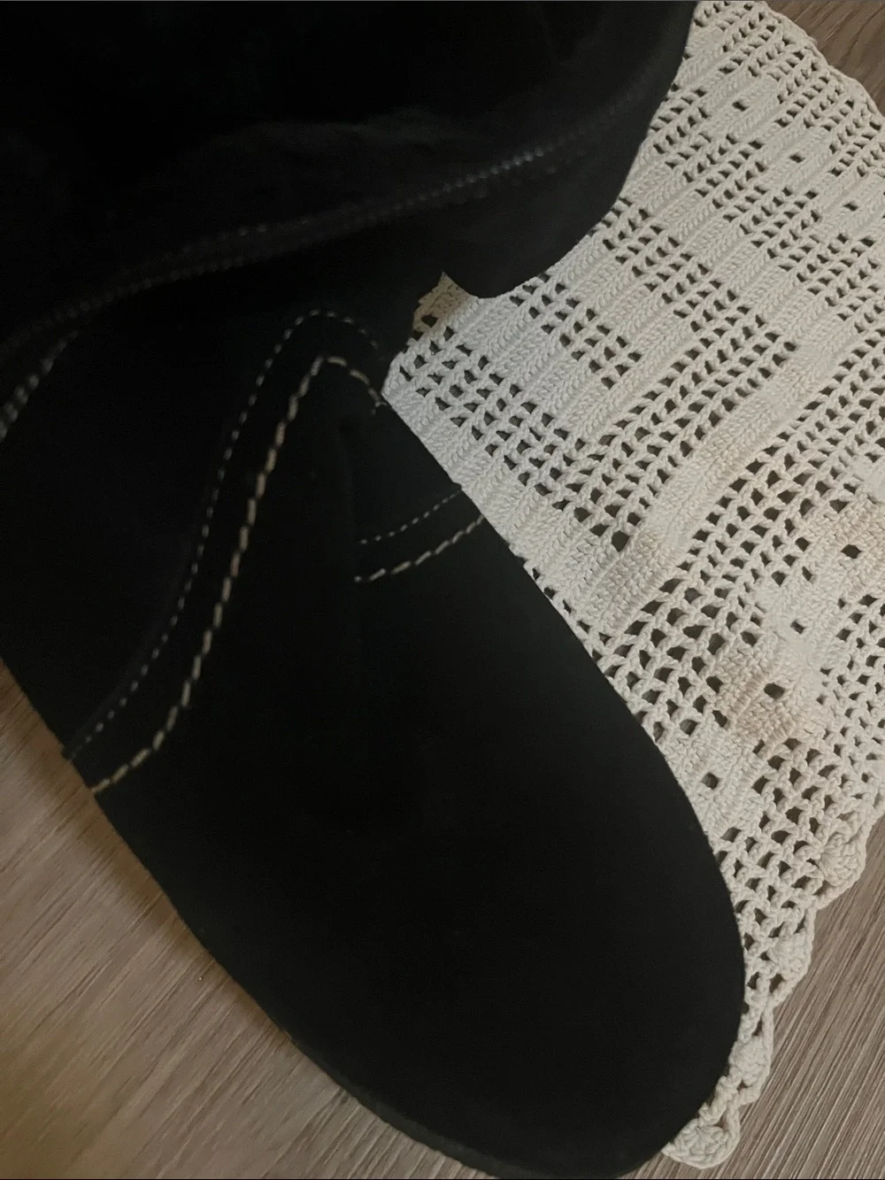 Bare Traps Black Suede Tall Winter Boots with Faux Fur Trim size 7 NWOB